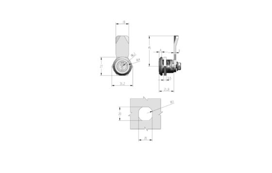 Plastic Material Quarter Turn Lock Chrome Safe For Trash Bins